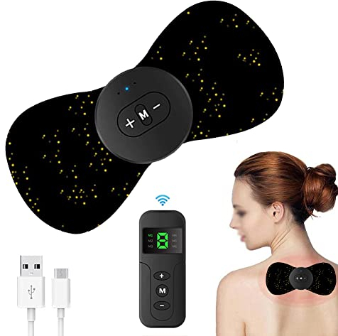 FACULX Mini zervikale Massagegerät, Tragbare Elektrische Drahtlose Zehner-Maschine für Körper-Muskel-Schmerzlinderung und Muskel-Entspannungsaufkleber mit USB-Kabel