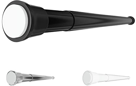 Aquabad® Hastaflex Barre de rideau de douche télescopique, Noir, 190-300 cm