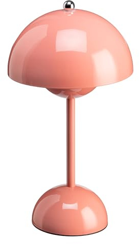 Luxus - Tischlampe Touch Deluxe - Josephine - Roze - H34 x Ø9 - Terrassenlampe - Schreibtischlampe - LED - Wiederaufladbar - Dimmbar - Kabellos - Batteriebetrieben - Tischlampe für innen und außen