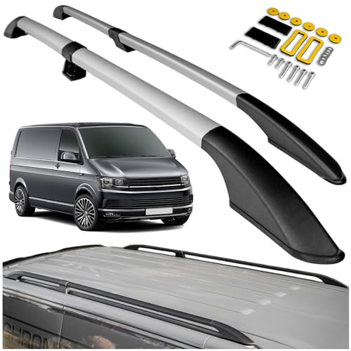 CHROMEMASTER Dachreling Dachträger Kompatibel mit VW T6 Transporter Short 2015-2019 | Zur Befestigung der Dachgepäckträger, Dachboxen oder Dachfahrradträger | Robuste Konstruktion aus Alu