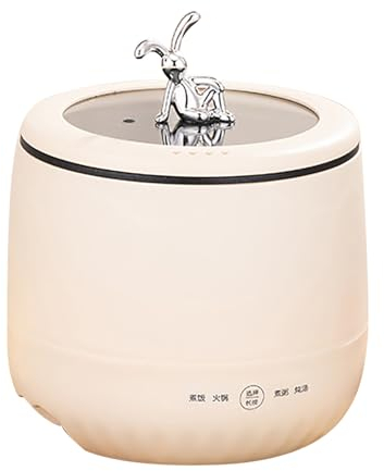 Olla Arrocera, Fácil de Limpiar para 2 Personas Olla Arrocera Eléctrica Olla Arrocera y Calentador de Diseño Compacto Perfecto para Individuos o Familias Pequeñas (Beige)