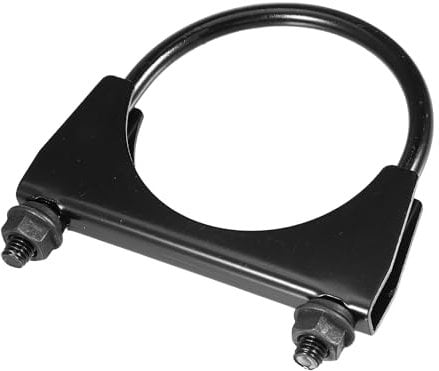 Partuto 1 Pc 3 Universal Car U-Bolt Exhaust Clamp - Stainless Steel Black