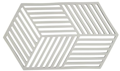 Zone Denmark Hexagon Topfuntersetzer Hitzebeständig, Silikon Untersetzer, Praktische und Dekorative Topf-Untersetzer, Spülmaschinenfest, 24 x 14 cm, Warm Grey