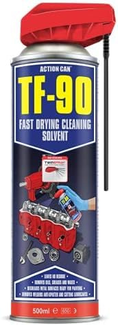 2x Action Can TF-90 Twin Spray Fast Drying Cleaning Solvent Degreaser Spray 500ml