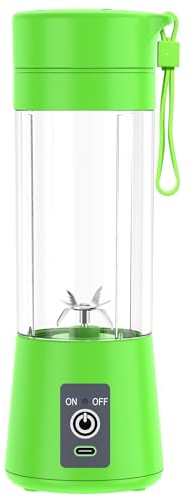 Meichoon Taza Batidora Portátil USB Taza de Jugo de Viaje con Colador 400ml/14.1oz Para Batido Smoothie Zumo de Frutas Zumo de Verduras LB33 Verde