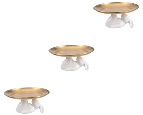TENDYCOCO 3 Pezzi Vassoio Di Coniglio Cupcake Mostra Supporto Vassoio Di Conservazione Degli Alimenti Supporto Per Piatto Cupcake Dessert Rack Di Stoccaggio A Forma Di Coniglio Piatto Per