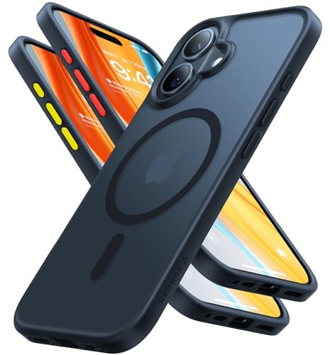 TORRAS for iPhone 16 Case with MagSafe, 12FT Military Grade Shockproof, Slim Thin but Sturdy, Velvety Touch and Anti-Slip Texture, Magnetic Protective for iPhone 16 Case Cover, Matte Black
