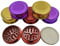 Plastic Herb Grinder 3 Part Magnetic Shark Teeth Assorted Colours, 60mm 3 Piece Herb Grinders, Portable and Pocket Size, Smell Proof Airtight Stash Compartment (Chrome-R)