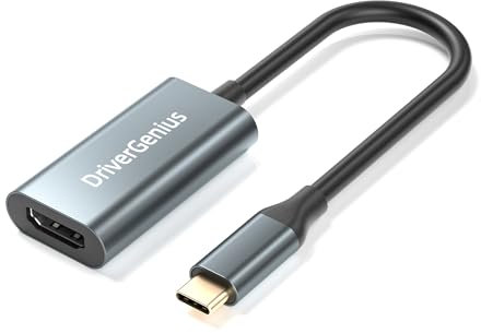 DriverGenius USB-C to 4K/30Hz HDMI Adapter Cable (Male/Female), Compatible with DP-Alt Mode Laptops, PCs, Gaming Consoles & Monitors, Metal Connector (Model: UC2HD460-M2)