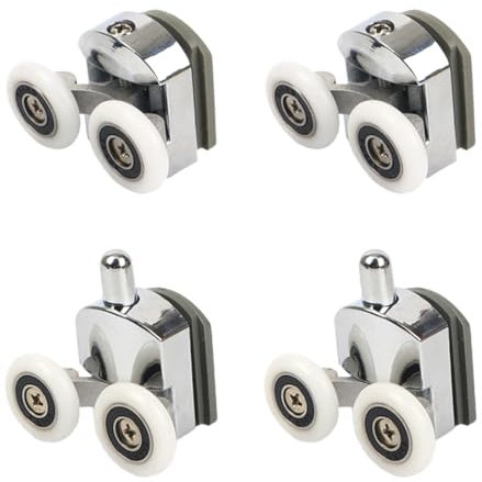 VODAFQS 4 Pezzi Rulli per Porta Box Doccia con Doppia Porta Scorrevole Rulli Per Porta Doccia Ruote Della Doccia per Vetro Rulli Doccia per La Porta Scorrevole Della Doccia 23mm