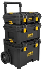VITO - Boite à outils sur roues Servante mobile de 3 Caisses à outils Amovibles