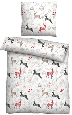 biberna Feinbiber Bettwäsche 0006734 HIRSCHE Weihnachten