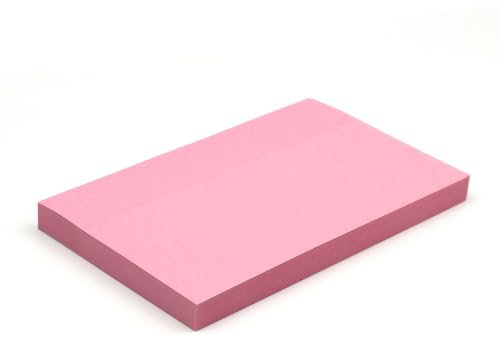 Evergreen Goods 6 Pads of Pastel Pink Sticky Notes, Post It Notes Pack with Removable Self-Adhesive 100 Sheets per Pad - 76 x 127 mm (3 x 5) Ideal for Memos, to-Do Lists, Reminders