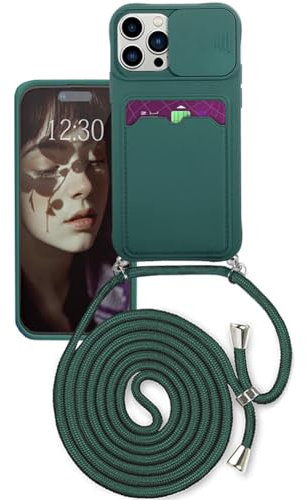Wishcover store Funda para Cuerda para iPhone 16 Pro,Funda Deslizante Cámara Proteger,Protección cámara Carcasa,Cubierta de cámara Deslizante Proteger Ultra-con Colgante Ajustable Collar Correa