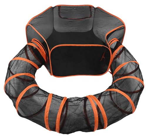 Katzentunnel, Katzengehege Outdoor Faltbares Katzenzelt Katzenlaufstall mit Tunnel Welpenlaufstall für Katzen und andere Kleintiere