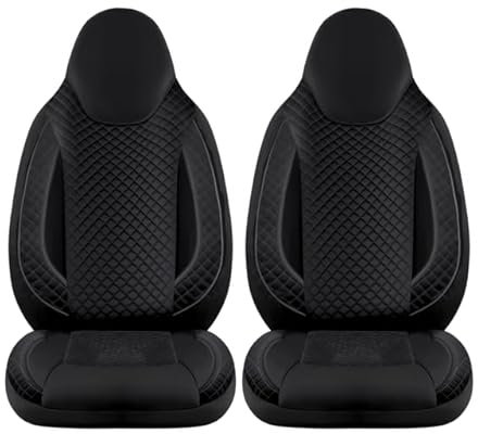Auto Interieur Meester Sitzbezüge passend Kompatibel FIAT Ducato Wohnmobil 2-teiliges Set für Fahrer & Beifahrer mit Armlehnenbezügen,kompatibel mit Pössl, Knaus, Adria, Carthago u.a Schwarz