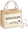 jenich Kollegin Geschenk Kollegin Jutetasche mit Schlüsselanhänger Kollegin mit herz Jutebeutel Shopper Bag Kollegin Einkaufstasche Geschenke zum Kollegin für Frauen Dankesgeschenk Abschiedsgeschenk