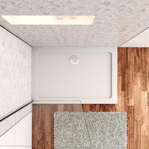 Acezanble 1600x760mm Rectangle Stone Shower Tray Free Waste