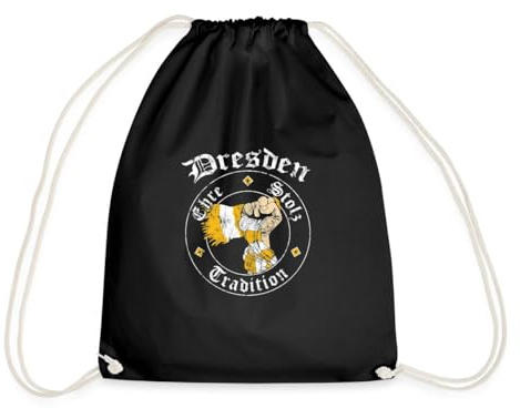 Spreadshirt Dresden Ehre Stolz Tradition Fußballfan Power Turnbeutel, One size, Schwarz