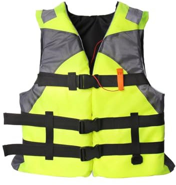 LIXQQS Schwimmweste für Erwachsene & Kinder: Auftriebshilfe mit Pfeife & Beingurten für Kajak SUP Boot Schwimmen Rettungsweste(Green1,XL)