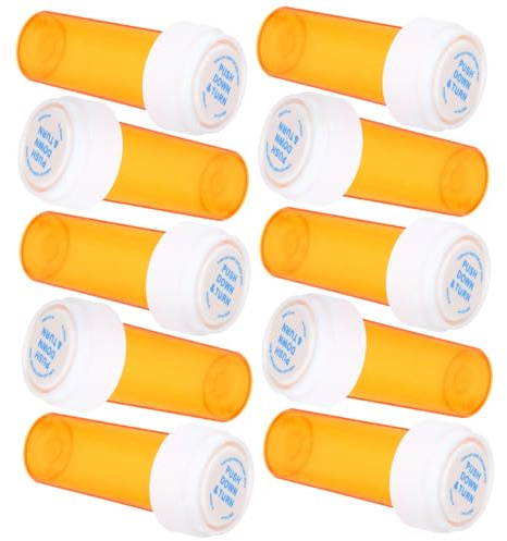 FONDOTIN 12Pcs Transparent Portable Medicine Holder Small Pills Bottles with Dual-use Caps Lightweight Wear-Resistant Storage Containers for Travel Camping Outdoor Emergency Capsules