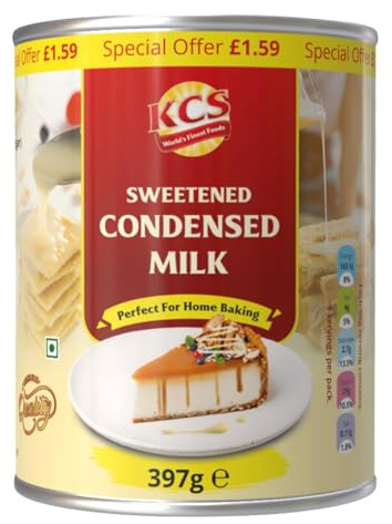 KCS Condensed Milk 397ml (Pack of 4) | Sweetened & Condensed | Made from Fresh Cow’s Milk & Sugar | Perfect for Desserts, Baking, Tea & Coffee | Rich, Creamy & Delicious