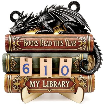 Books Read This Year Counter Book Counter Contatore Libri Letti Legno Drago | Tracker Lettura Annuale, Obiettivo Lettura, Decorazione Libreria, per Lettore Regalo, Originale Casa, Ufficio