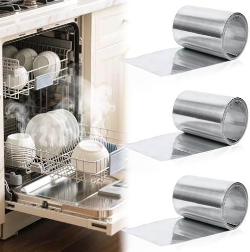 3PCS-Pellicola Barriera Vapore per Lavastoviglie, 695×75 mm Nastro adesivo in Alluminio, Nastro di Tenuta in Alluminio Impermeabile per Indesit Bauknecht Whirlpool Beko