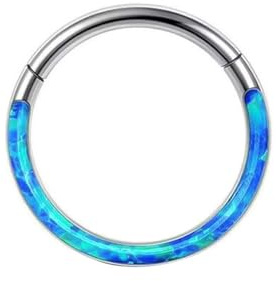 Piercing Nase Titan, 1 Stück Piercing Ring für Nase, Septum, Ohr, Helix oder Tragus Creolen mit Opal