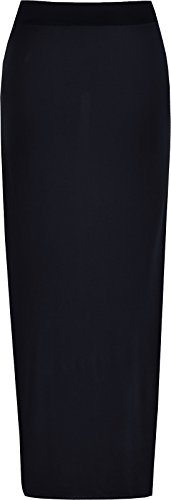 Ladies Elasticated Full Length Stretchy Jersey Womens Plain Maxi Skirt