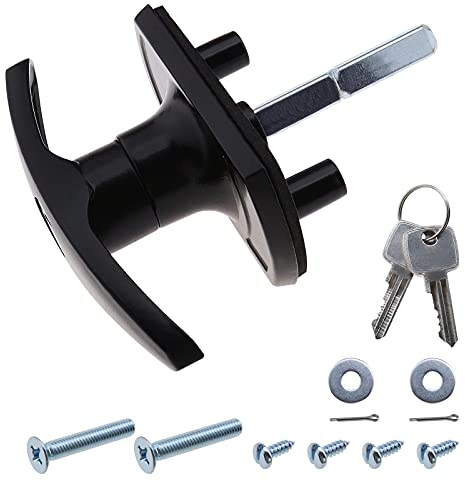 Black Garage Door Lock 50mm Shaft 35Mm Fixing Spigots Compatible with Henderson Cardale