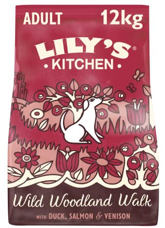 Lily's Kitchen Mit natürlichen Zutaten hergestellt Für ausgewachsene Hunde Trockenfutter Ente Lachs & Hirsch Getreidefreie Rezeptur 12kg