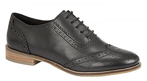 Ladies Girls Leather Lace up Brogue College Shoes