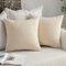 MIULEE 2er Set Kissenbezüge Kissenhülle Leinen-Optik Kissenbezug Dekokissen Dekorativ Weich Sofakissen Couchkissen für Sofa Schlafzimmer mit Verstecktem Reißverschluss 40x40 cm Creme Weiß