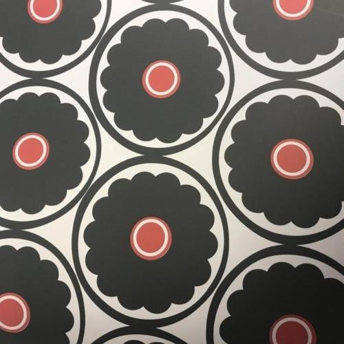 A-Street Prints Buttercup Flower Wallpaper, Paper, Black, 20.5-Inch x 33 ft