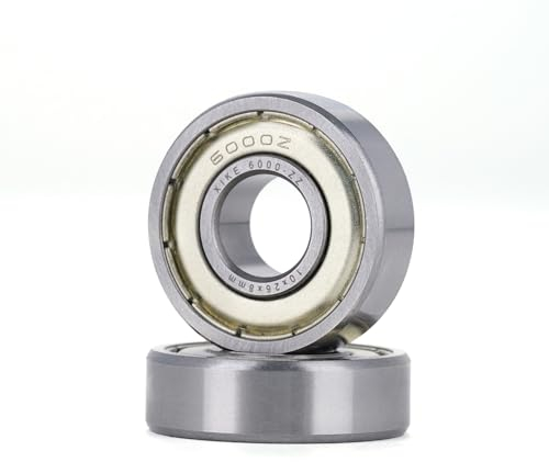 XiKe 2 Stück 6000 ZZ Kugellager 10x26x8mm Chromstahl und Doppelte Metalldichtung 6000Z Rillenkugellager mit Dichtungen