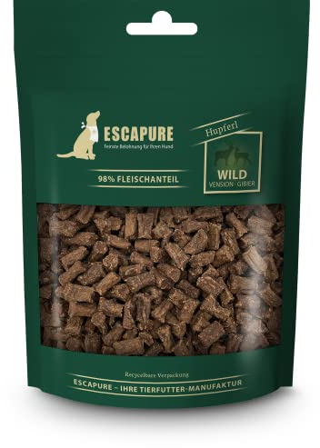 ESCAPURE Hupferl - Hunde Leckerli aus Wildfleisch in Premium Qualität - 98% Muskelfleisch - Protein Trainingssnacks ohne künstliche Zusatzstoffe & Getreide (150g)
