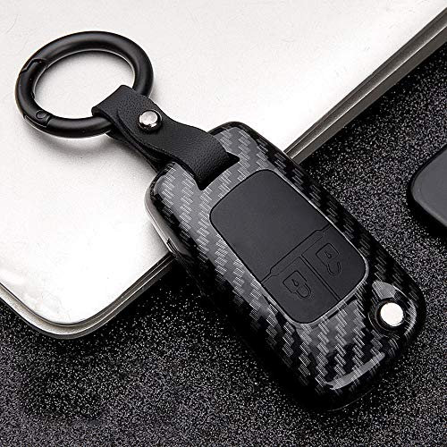 ontto 2-Button Folding Car Key Cover for Vauxhall Astra J, Corsa, Mokka, Meriva, Insignia & Chevrolet - ABS Silicone Key Fob Case - Black