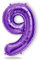 FUNXGO® Folienballon Zahl 9 lila - Riesenzahl Ballon ca.100 cm - fliegt mit Helium - 9 Geburtstag Luftballon - Deko zum Geburtstage, Party, Hochzeiten - Ballon 9 lila