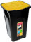 KADAX Cubo de basura grande, rectangular, de poliuretano, para separar vidrio, plástico y residuos orgánicos, 50 litros, amarillo