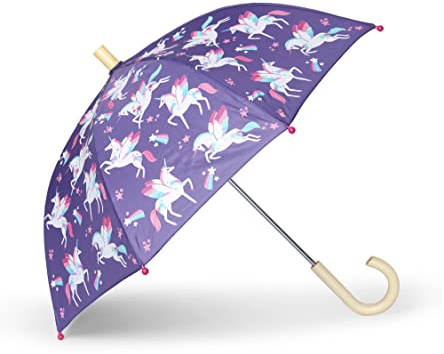 Hatley Mädchen Printed Umbrella Regenmantel, Rainbow Winged Unicorns, Einheitsgröße EU