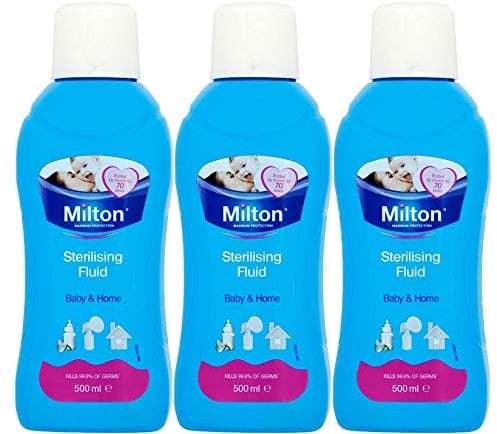 3 x 500ml Milton Sterilising Fluid Baby Bottles Teats Home Hygiene