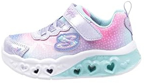 Skechers Mädchen Flutter Heart Lights Simply Love Sneaker, Lavendel Multi, 21 EU