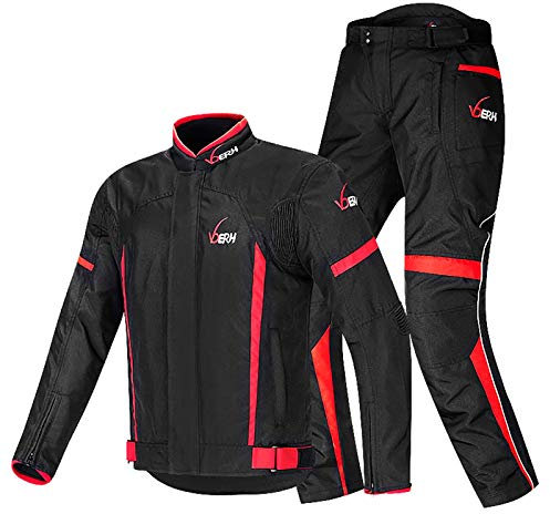 Chaqueta de Moto con Dispositivo protección y Forro Interior térmico. Chaleco térmico Manga extraíble con Certificado CE para Chaqueta Motocicleta de Carreras de 4 Estaciones E,L