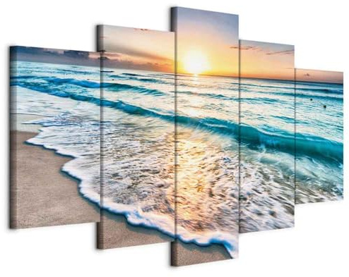 murando - Panneau Acoustique Mural, Tableau Décoration Paysage Mer 100x50 | Mousse Acoustique - 2,6 cm, Réduit les échos le salon, Décoration Murale Moderne 2-en-1, Toile tendue sur châssis en Bois