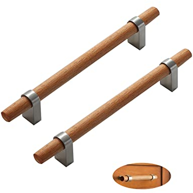 2 Piezas Tiradores para Cajones Madera Tiradores Armarios Cocina Madera Para Muebles Puerta Armario Cajón Armario Armario de Madera Arco (hole distance 128mm,Silver)