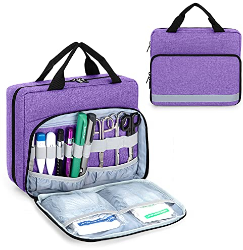 Trunab Medizinische Tasche, Stethoskop Tasche kompatibel mit Zubehör wie 3MLittmann/MDF/ADC, kleines Erste Hilfe Set für Krankenschwestern, Ärzte oder Medizinstudent, Lila