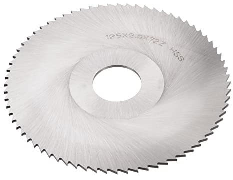 sourcing map Circular Saw Blade, 125mm (5) Dia 2mm Thick 72 Tooth, 6542 High Speed Steel (HSS) Milling Cutter with 27mm Arbor for Wood PVC Aluminum Cutting