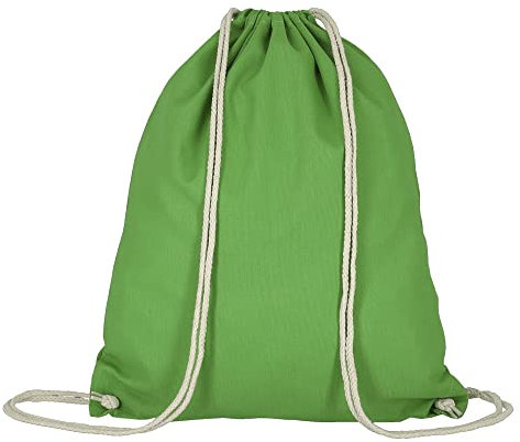 Veproli Baumwoll Turnbeutel Sportbeutel Zuziehbeutel Gymsack Sack Jute Schule Rucksack (Maigrün)