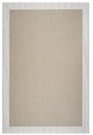 STORESDECO Alfombra vinilica de Tejido Trenzado Premium de Alta Gama Lavable Antideslizante Alfombras vinilicas Resistentes para Salon Cocina habitacion baño Pasillo Color Topo Blanco 80x150 cm